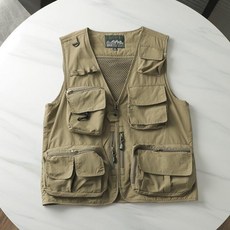 戶外軍旅風垂釣攝影爬山多口袋工裝馬甲女功能網眼速幹透氣背心男