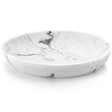 Luxspire 비누 접시 레진 비누 트레이 비누 홀더 용기 상자 대리석 패턴 타원형 비누 플레이트 케이스 욕실 화장대 샤워 주방 싱크 카운터 탑용 스폰지 접시 스크러버, Gravel White