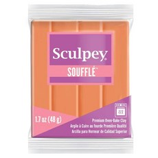 Polyform Sculpey Soufflé 폴리머 오븐 베이킹 클레이 블루스톤 무독성 48.2g1.7온스 바 주얼리 제작 휴일 DIY 혼합 매체 등에 적합합니다, 48 g, 호박
