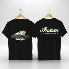 인디안 로고 바이커 오토바이 티셔츠 (Indian 바이크 탈 때 반팔티), 블랙D