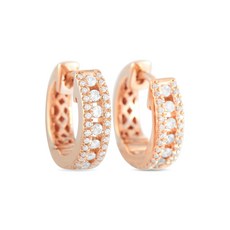 LB 익스클루시브 중고 14K 로즈 골드 다이아몬드 허기 이어링