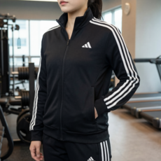 아디다스 3ST 여성 루즈핏 더블 니트 웜업 자켓 트랙탑 저지 오버핏 트레이닝 체육복 재킷