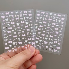 5D 리본 입체 엠보 네일스티커, 2개, 핑크리본