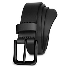 PBF 남성용 캐주얼 가죽 청바지 벨트 4.5cm(1 3/8인치) 너비 4mm 두께의 합금 프롱 버클 작업용 드레스 벨트 남성용 브라운 및 블랙 버클