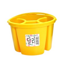 밝은색물통 달리 4칸 수채화 물통 소 노랑색