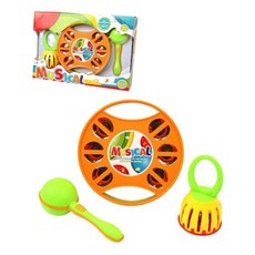 유치원교구 마라카 스탬버린 핸드벨 세트 악기 악기세트 실내놀이 장난감, 1개, 리듬악기3종세트