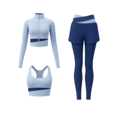 프리마 여성 레깅스 상하의 세트 3종 세트 / 하이웨스트 힙커버 일체형 / 패드내장형 / 요가 헬스 필라테스