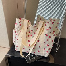 기저귀가방 딸기 대용량 숄더백 캔버스 토트백, 옵션2