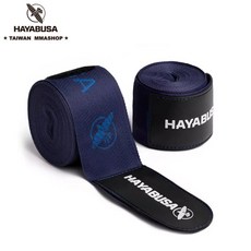 古川小夫 HAYABUSA LOGO手綁帶 拳擊綁帶 泰拳綁帶 微彈4.5米 藍, 1個