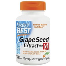Doctor's BEST 葡萄籽萃取物含 Meganatural-BP 150 mg素食軟膠囊, 120入, 1個, 120顆