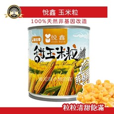 悅鑫 非基改甜玉米罐頭 易開罐 素食玉米粒, 1個, (甜玉米粒_悅鑫)