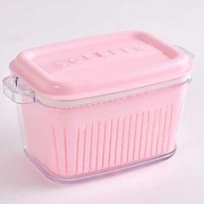 과일 샐러드 도시락통 프레시 런치팟 사각 1000ml, 베이지핑크, 1개