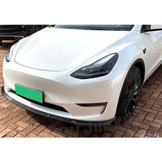테슬라 모델 Y 20-23 프론트 범퍼 립 스포일러 바디 키트 호환, 유광 블랙
