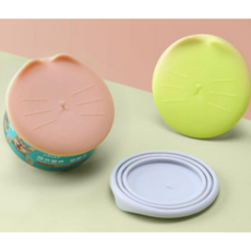 부투펫 고양이 강아지 캔 통조림 실리콘 캔커버 뚜껑 덮개 핑크 스푼세트, 1개