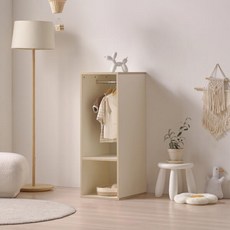 아트박스/인터데코 아이가 직접 사용하는 아이방 행거 옷장 37cm P0000CEP, 내추럴콤비