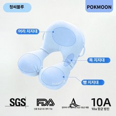퀀텀상점 카시트머리보호대 카시트머리지지대, 1개, 클리어 스카이 블루 P12 성인 31-36cm