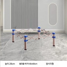 접이식 테이블 다리 지지대 스테인리스 철제 프레임 식탁 다용도 휴대용 캠핑 야외용 높이조절 가능 실내외 가구, 1인용, 스테인리스 28x68cm 정사각형 공식 표준