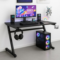 벨라까사 일체형 멀티 풀세트 게이밍 데스크 와이드데스크톱 1인용 게이밍책상, 블랙