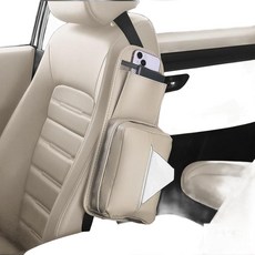 車載座椅側邊紙巾收納袋, 座椅側邊紙巾袋 - 米色, 1個