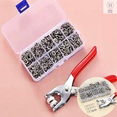 단추달기 똑딱이단추공구 만능 똑딱이단추 펀칭기세트 의류수선 공구, 실버단추만200개