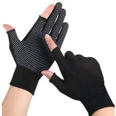 오더박스 낚시 반코팅 안전작업 장갑, 12세트, 블랙 투 핑거 (헬스,운동,라이딩,배달)