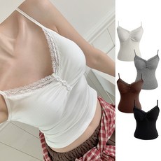 [수앤수][캡내장] 미유나 볼륨 셔링 레이스 나시 (26C016)