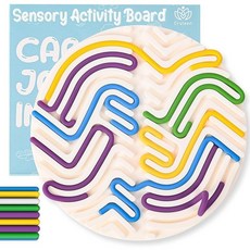 CRULEEN 실리콘 감각 활동 보드 - 진정 스트레스 불안 자폐증 ADHD 만 3세 이상 아동용 감각 피젯 장난감 | 도로 여행 비행기를 위한 여행 필수품 - 휴대용, Beige