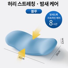 THE BLOOMING침대 전용 요추 쿠션 허리 베개 허리 디스크 보호 받침대 사무실 허리 받침 쿠션, 불루