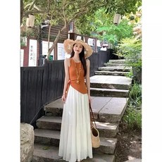 여성패션 정장세트 초여름 서스펜더 스커트 투피스 여름원피스 세트 DL2