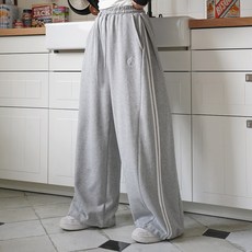 [키140/키150/키160] [자체제작] 키키코 옆핀턱투라인트레이닝팬츠 와이드 밑단 스트링 트레이닝바지 중학생 여성 키작녀 봄 가을