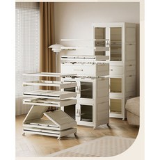 라플 특대형무설치 이동식양문장 서랍형 옷장형수납장 높이162cm, 1세트, 화이트