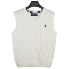 라파클럽 아동/주니어 브이넥 꽈배기 니트 조끼