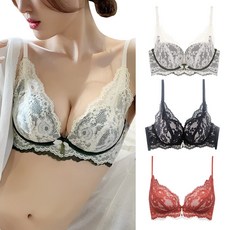 蕾絲花邊乳膠無鋼圈法式內衣褲套裝