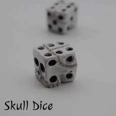5PCS 할로윈 해골 주사위 D6 RPG 수지 역할 놀이 세트 DND 게임 플레이어를위한 크리 티브, 02 5x WhiteSkullDice