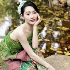 태국 미얀마 여성 다이 의상 민족 공연 무용 전통 스타일 드레스, 01 one size, 22 43