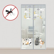 자석 도어형 현관문 방충망 출입문 모기장 셀프시공용 방충문, 대 100 X 210