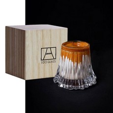 후지산 커피잔 세라믹 컵 감성 머그컵 에스프레소 잔 홈카페 컵, 화산류 (로그 박스) 1개의 크리스탈 유리