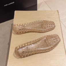 투니스 여성 심플 스퀘어 할로우 젤리 샌들 2.5cm