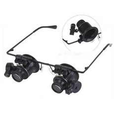 雙眼鏡式放大鏡 維修用古玩鑒定修表高清高倍數10倍 15倍 25倍專用, 1個, 25倍雙眼放大鏡帶燈