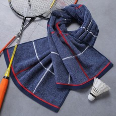 《小日子家居館》純棉毛巾 運動毛巾 柔軟吸汗毛巾 加長加厚健身房跑步用, 藍色,90*33, 1個