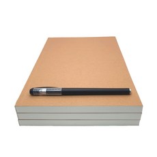 대용량 빈티지 크라프트 노트 B5 (128매), 줄무늬, 1개, 브라운