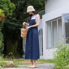 [시크폭스] 페이먼 스트링 데님 원피스_52ON573
