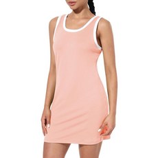 Hiverlay 여성용 운동용 테니스 드레스 액티브웨어 스쿱넥 민소매 UP 업F 50+ 골프 운동 및 스포츠 운동에 적합 핑크