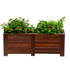 플랜트 박스 베란다 텃밭 가드닝 방부목 사각 나무 화분, 1개, 브라운