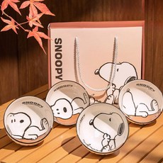 스누피 세라믹 공기밥 4P 선물세트 roa3+1XVk