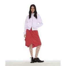 매장정품 파르티멘토 PARTIMENTO WOMEN 리버스 티셔츠 미디 스커트_칠리 PW-2632RD 688474