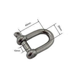 304 스테인리스 스틸 D 샤클 4mm 팔찌용 포함 나사 6mm 5mm 8mm 핀 1개, 10mm