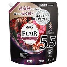 大容量 2000ml Humming Flair 香水柔軟精 50種香氣的絕妙混合. 每次穿著都令人著迷的香氣 馥郁花香 補充包, 1個, 2L
