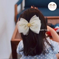 Sweet Twins 滿天星網紗蝴蝶結髮夾 女童髮飾 兒童髮夾