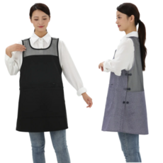기능성 데님 망사 원피스 앞치마, 네이비(특대), 1개